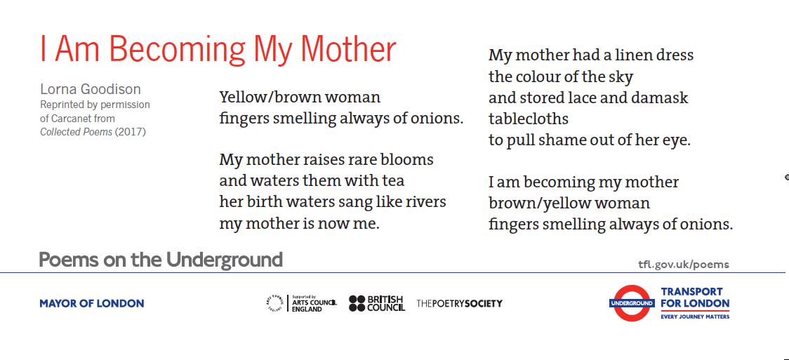 I Am Becoming My Mother – Poems on the Underground