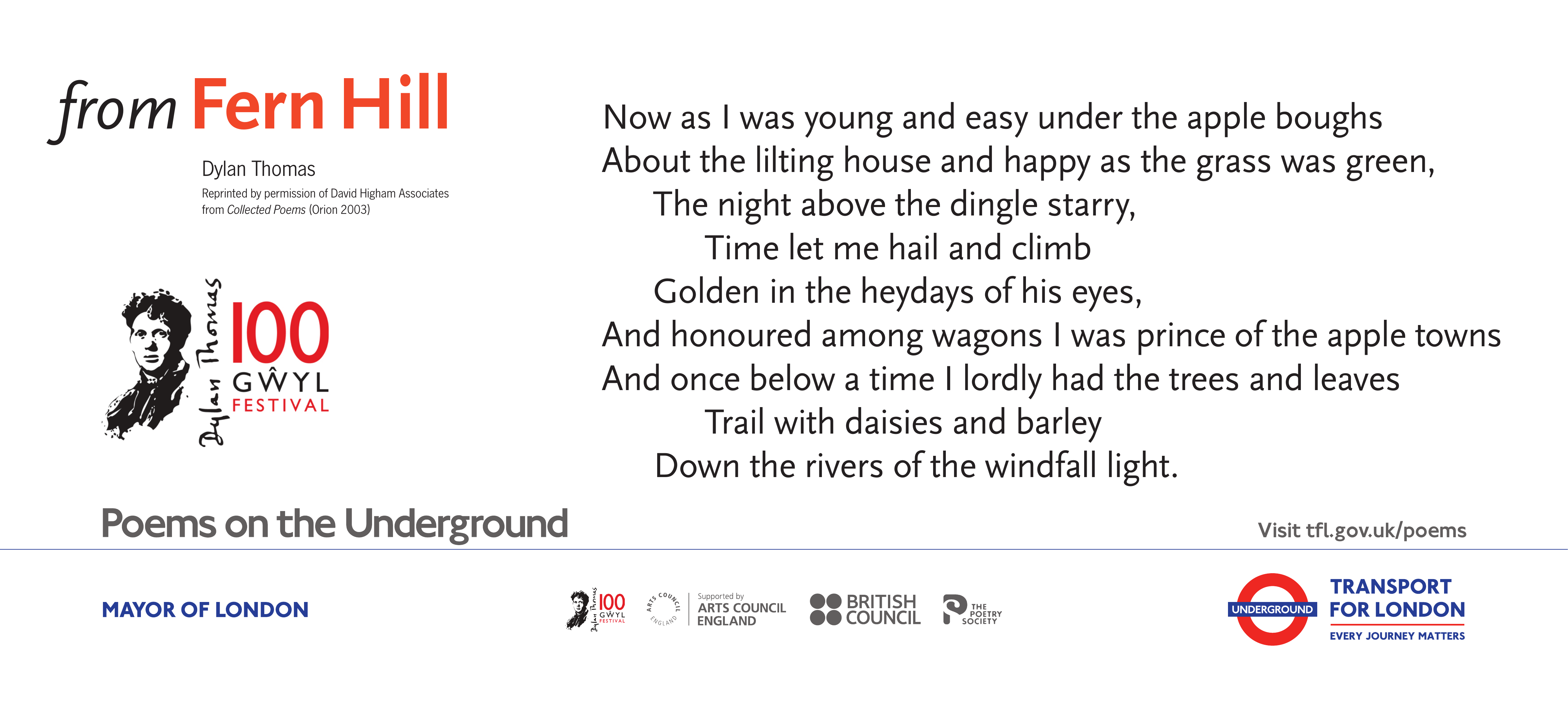 From Fern Hill Poems on the Underground