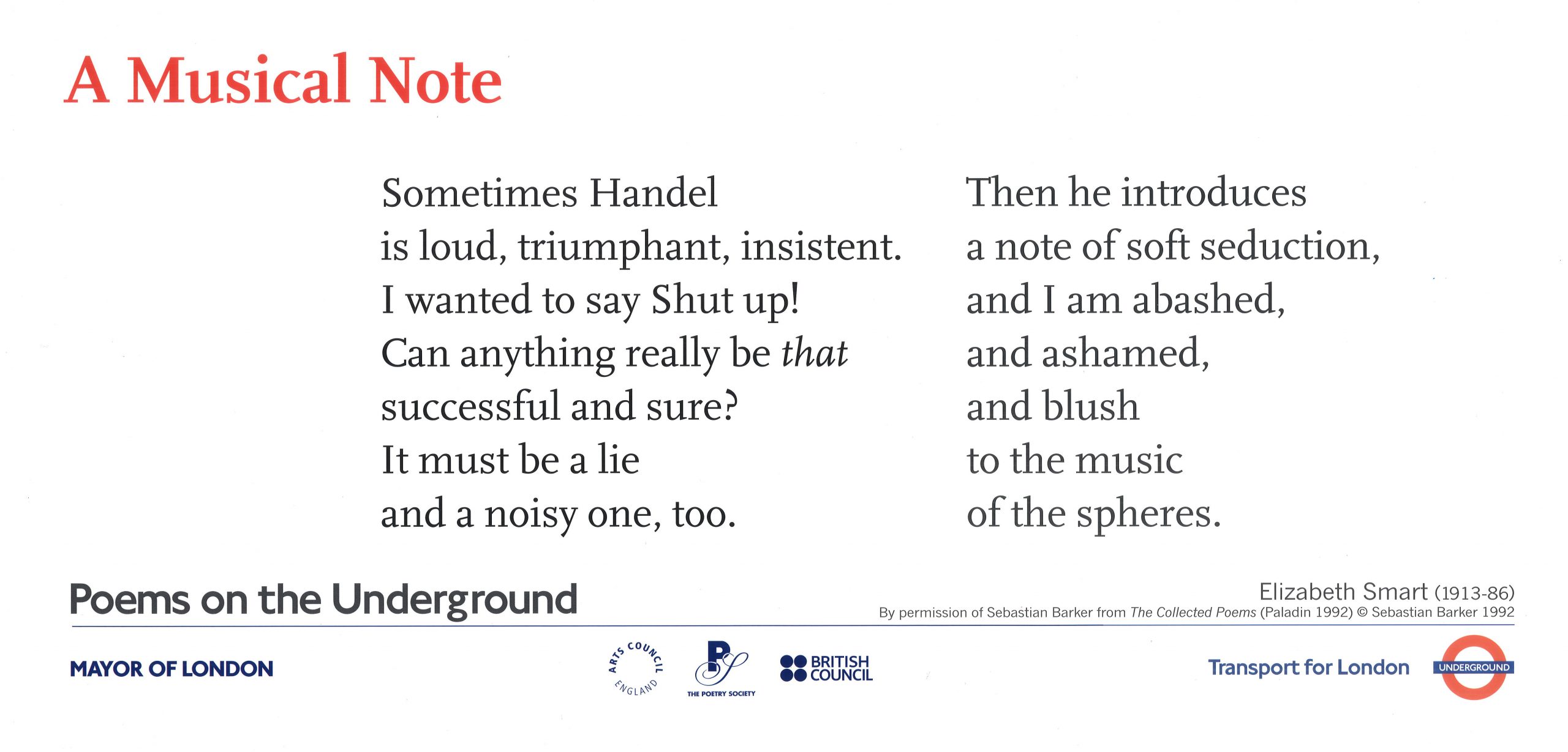 A Musical Note Poems on the Underground