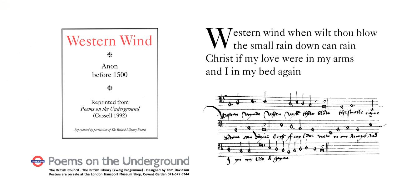 Western Wind Poems on the Underground