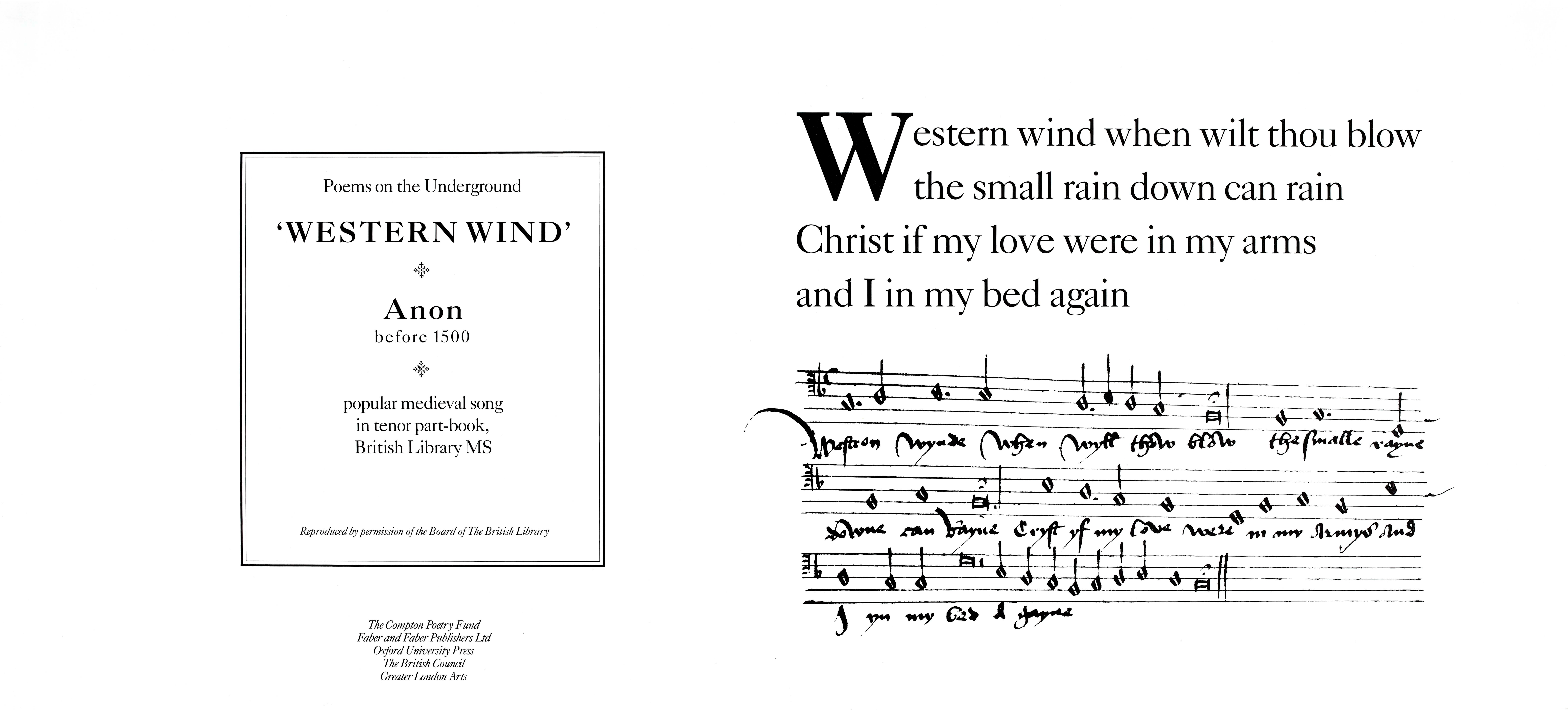 Western Wind Poems on the Underground
