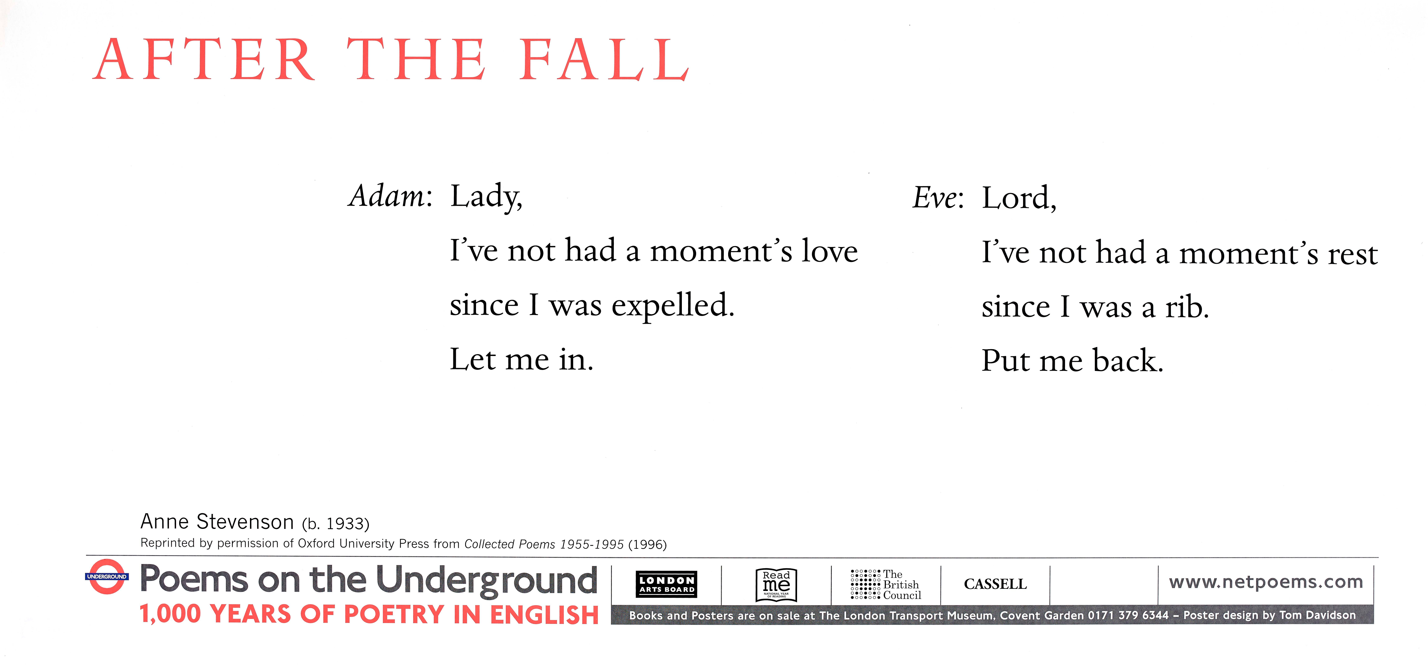 After The Fall – Poems on the Underground