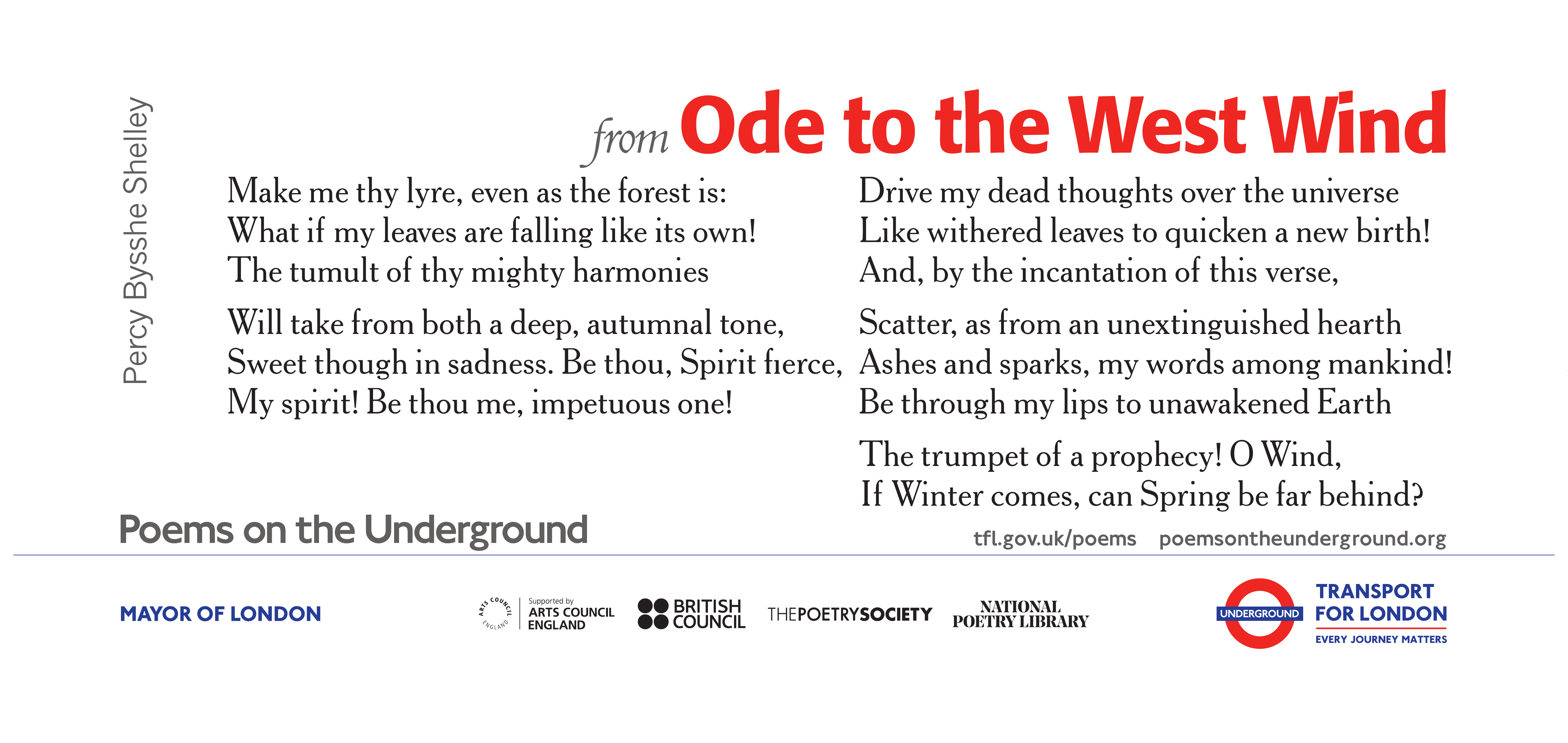 From Ode To The West Wind Poems On The Underground