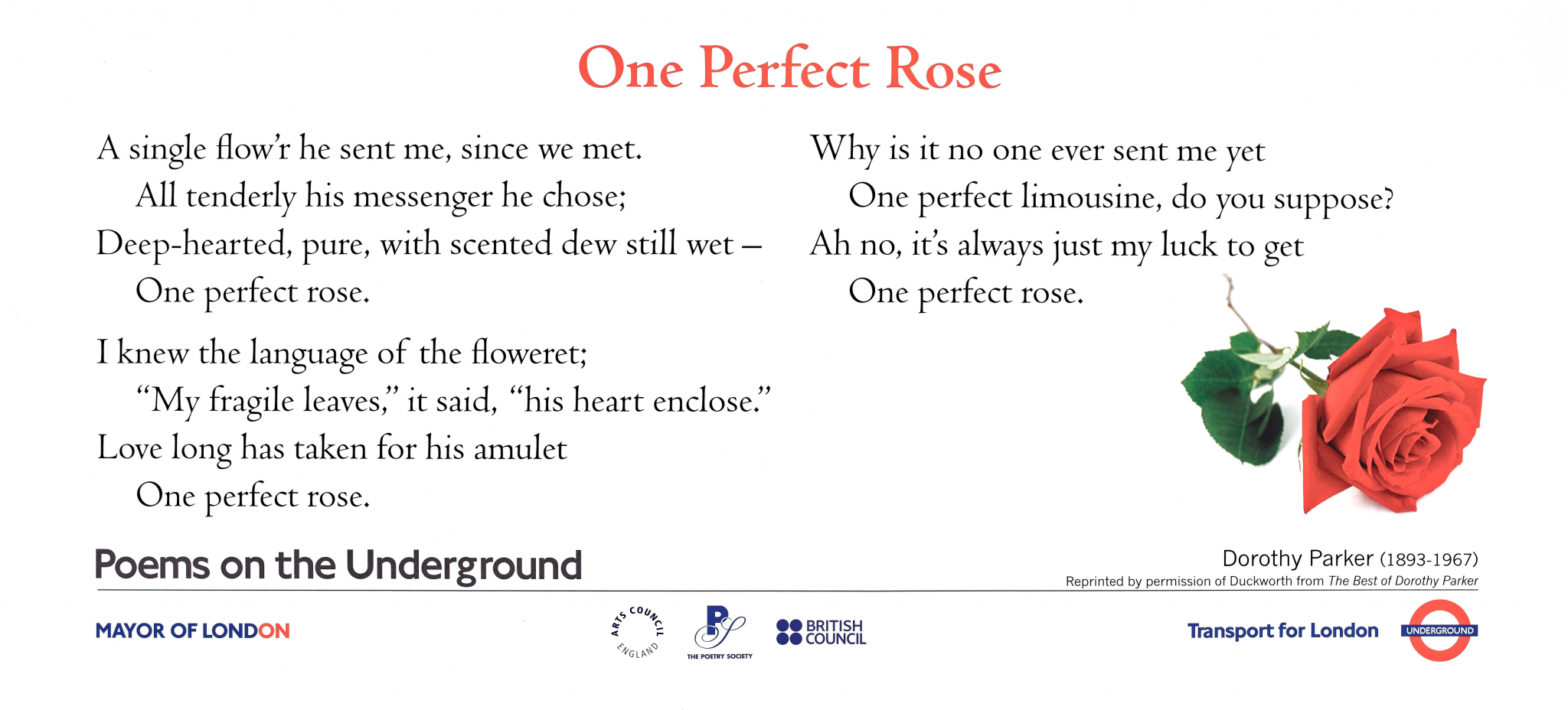 One Perfect Rose Poems on the Underground